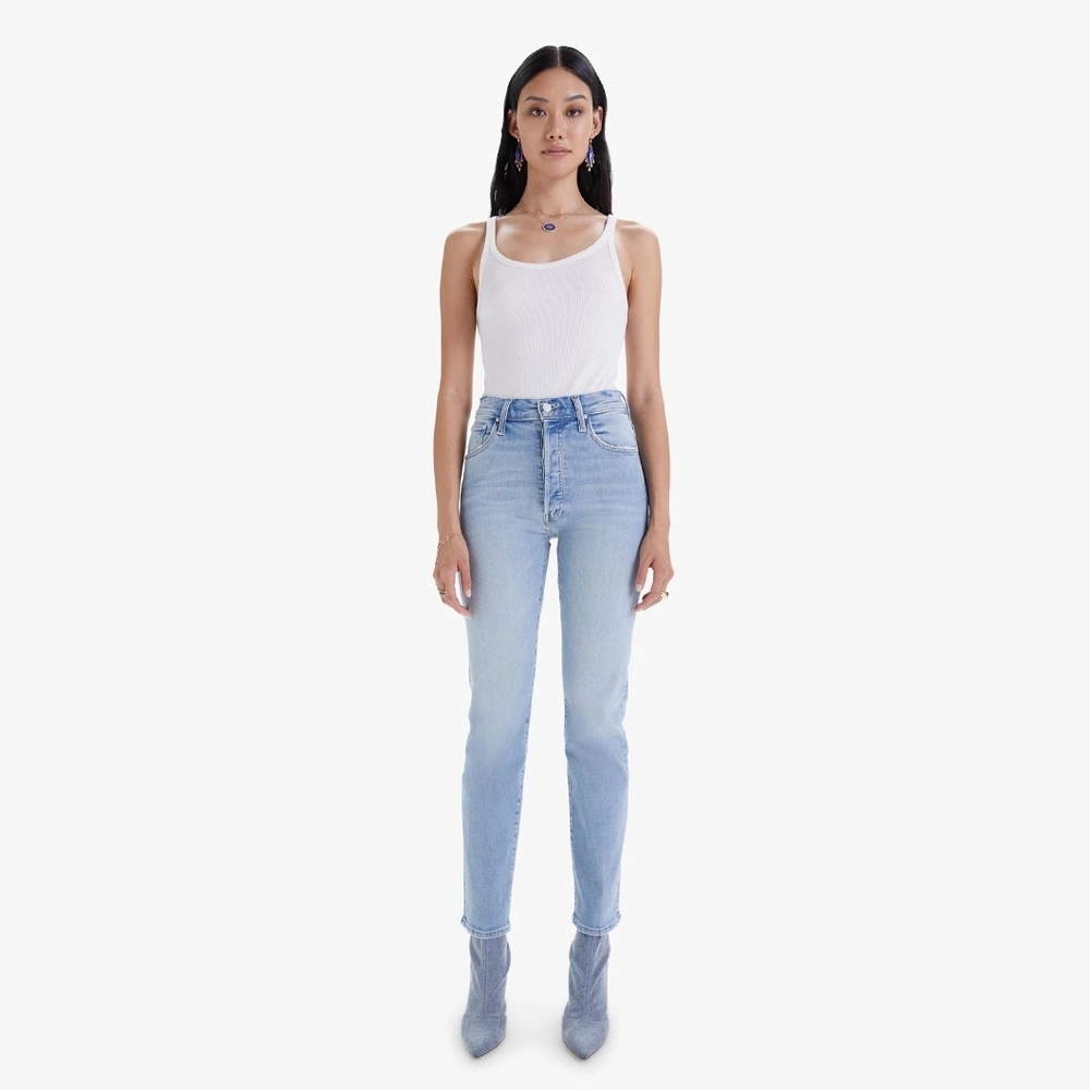 Mother Hiker Hover Jeans Innerspace Blue Size 26 Tapered Straight Leg Jean